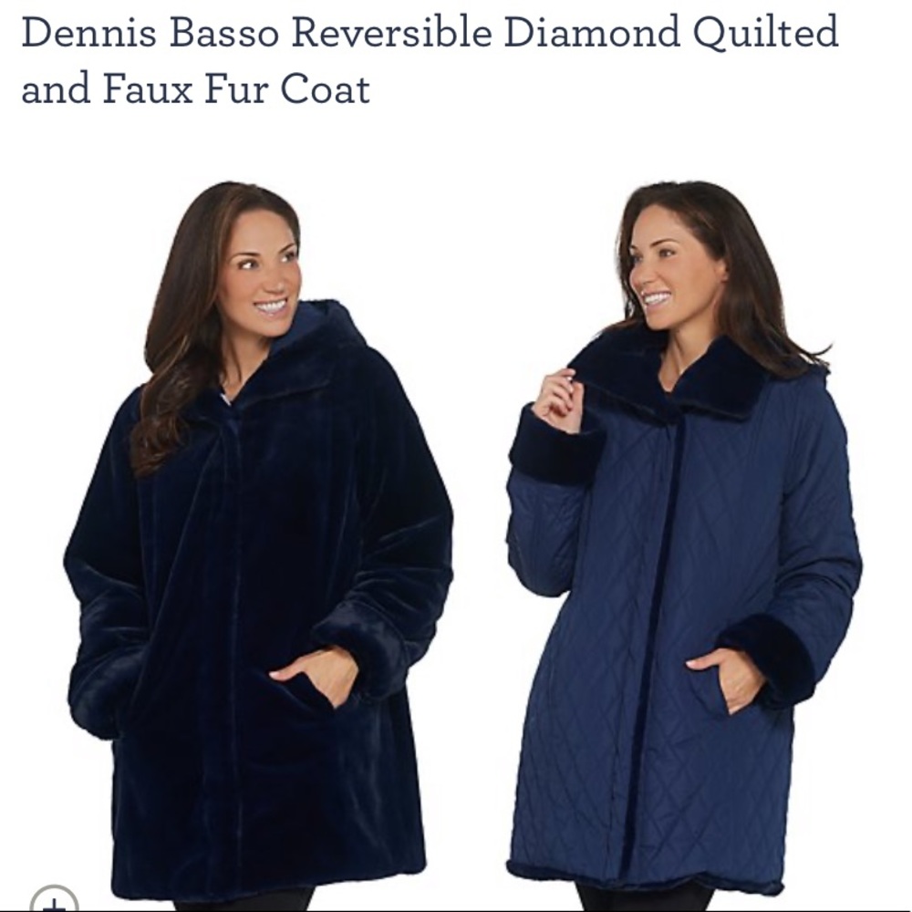 Dennis Basso Reversible Diamond Quilted & Fur Coat